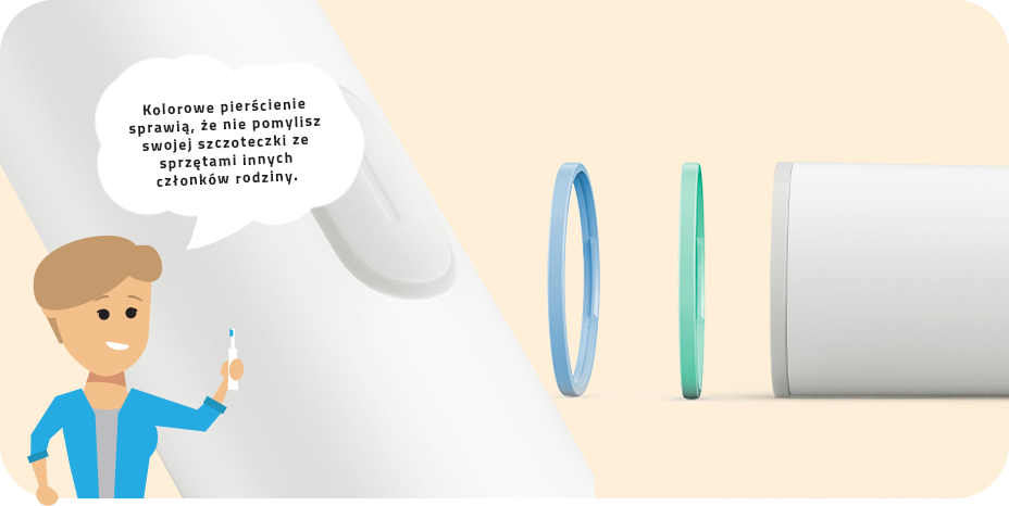 Xiaomi Mi Electric Toothbrush T500 kolorowe oznaczenia szczoteczek